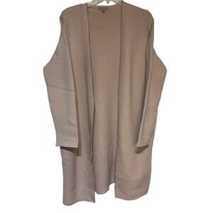 COS Women Pale Pink 100%‎ Wool  Open Front Long Sleeve Knit Cardigan Sweater S